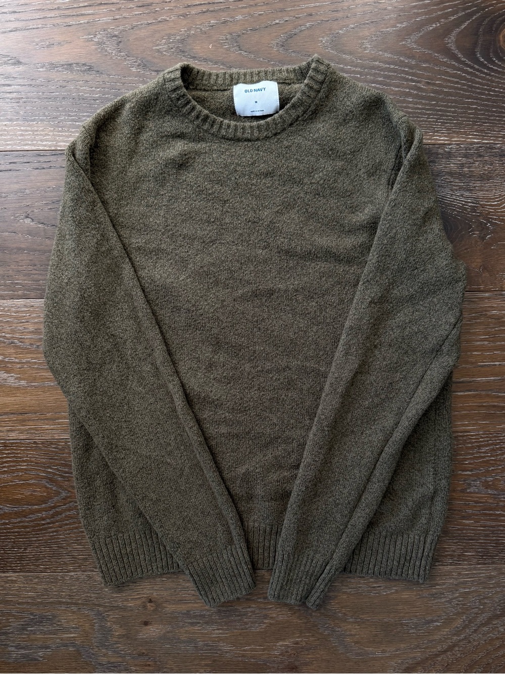 Old Navy Men's Olive Crewneck Sweater - Medium